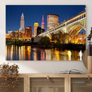 Cleveland City Lights Night Skyline Cityscape View Wall Art by MyGreatCanvas | Canvas Wall Art Prints | Photo Prints & Wall Decor