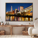 Cleveland City Lights Night Skyline Cityscape View Wall Art by MyGreatCanvas | Canvas Wall Art Prints | Photo Prints & Wall Decor