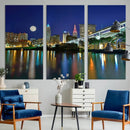 Cleveland City Lights Night Skyline Wall Art Cityscape by MyGreatCanvas | Canvas Wall Art Prints | Photo Prints & Wall Decor
