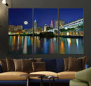 Cleveland City Lights Night Skyline Wall Art Cityscape by MyGreatCanvas | Canvas Wall Art Prints | Photo Prints & Wall Decor