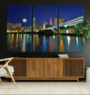 Cleveland City Lights Night Skyline Wall Art Cityscape by MyGreatCanvas | Canvas Wall Art Prints | Photo Prints & Wall Decor