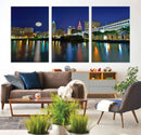 Cleveland City Lights Night Skyline Wall Art Cityscape by MyGreatCanvas | Canvas Wall Art Prints | Photo Prints & Wall Decor