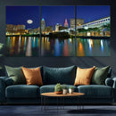 Cleveland City Lights Night Skyline Wall Art Cityscape by MyGreatCanvas | Canvas Wall Art Prints | Photo Prints & Wall Decor