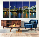 Cleveland City Lights Night Skyline Wall Art Cityscape by MyGreatCanvas | Canvas Wall Art Prints | Photo Prints & Wall Decor