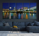 Cleveland City Lights Night Skyline Wall Art Cityscape by MyGreatCanvas | Canvas Wall Art Prints | Photo Prints & Wall Decor