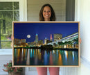Cleveland City Lights Night Skyline Wall Art Cityscape by MyGreatCanvas | Canvas Wall Art Prints | Photo Prints & Wall Decor