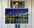 Cleveland City Lights Night Skyline Wall Art Cityscape by MyGreatCanvas | Canvas Wall Art Prints | Photo Prints & Wall Decor