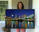 Cleveland City Lights Night Skyline Wall Art Cityscape by MyGreatCanvas | Canvas Wall Art Prints | Photo Prints & Wall Decor