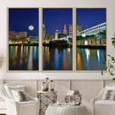 Cleveland City Lights Night Skyline Wall Art Cityscape by MyGreatCanvas | Canvas Wall Art Prints | Photo Prints & Wall Decor