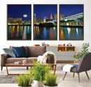Cleveland City Lights Night Skyline Wall Art Cityscape by MyGreatCanvas | Canvas Wall Art Prints | Photo Prints & Wall Decor