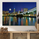 Cleveland City Lights Night Skyline Wall Art Cityscape by MyGreatCanvas | Canvas Wall Art Prints | Photo Prints & Wall Decor