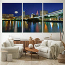 Cleveland City Lights Night Skyline Wall Art Cityscape by MyGreatCanvas | Canvas Wall Art Prints | Photo Prints & Wall Decor