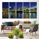 Cleveland City Lights Night Skyline Wall Art Cityscape by MyGreatCanvas | Canvas Wall Art Prints | Photo Prints & Wall Decor