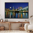 Cleveland City Lights Night Skyline Wall Art Cityscape by MyGreatCanvas | Canvas Wall Art Prints | Photo Prints & Wall Decor