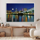 Cleveland City Lights Night Skyline Wall Art Cityscape by MyGreatCanvas | Canvas Wall Art Prints | Photo Prints & Wall Decor