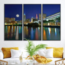 Cleveland City Lights Night Skyline Wall Art Cityscape by MyGreatCanvas | Canvas Wall Art Prints | Photo Prints & Wall Decor