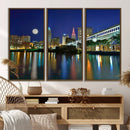 Cleveland City Lights Night Skyline Wall Art Cityscape by MyGreatCanvas | Canvas Wall Art Prints | Photo Prints & Wall Decor