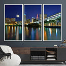 Cleveland City Lights Night Skyline Wall Art Cityscape by MyGreatCanvas | Canvas Wall Art Prints | Photo Prints & Wall Decor