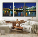 Cleveland City Lights Night Skyline Wall Art Cityscape by MyGreatCanvas | Canvas Wall Art Prints | Photo Prints & Wall Decor