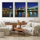 Cleveland City Lights Night Skyline Wall Art Cityscape by MyGreatCanvas | Canvas Wall Art Prints | Photo Prints & Wall Decor