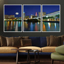 Cleveland City Lights Night Skyline Wall Art Cityscape by MyGreatCanvas | Canvas Wall Art Prints | Photo Prints & Wall Decor