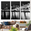 Cleveland Night Skyline Wall Art City Cityscape Canvas Print