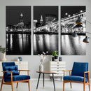 Cleveland Night Skyline Wall Art City Cityscape Canvas Print
