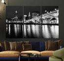 Cleveland Night Skyline Wall Art City Cityscape Canvas Print
