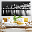 Cleveland Night Skyline Wall Art City Cityscape Canvas Print