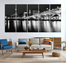 Cleveland Night Skyline Wall Art City Cityscape Canvas Print