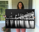 Cleveland Night Skyline Wall Art City Cityscape Canvas Print