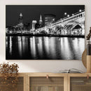 Cleveland Night Skyline Wall Art City Cityscape Canvas Print