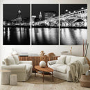Cleveland Night Skyline Wall Art City Cityscape Canvas Print