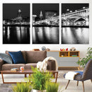 Cleveland Night Skyline Wall Art City Cityscape Canvas Print
