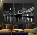 Cleveland Night Skyline Wall Art City Cityscape Canvas Print