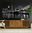 Cleveland Night Skyline Wall Art City Cityscape Canvas Print