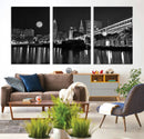 Cleveland Night Skyline Wall Art City Cityscape Canvas Print