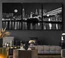 Cleveland Night Skyline Wall Art City Cityscape Canvas Print