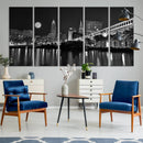 Cleveland Night Skyline Wall Art City Cityscape Canvas Print