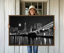 Cleveland Night Skyline Wall Art City Cityscape Canvas Print