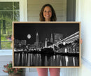 Cleveland Night Skyline Wall Art City Cityscape Canvas Print