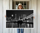 Cleveland Night Skyline Wall Art City Cityscape Canvas Print