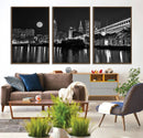 Cleveland Night Skyline Wall Art City Cityscape Canvas Print