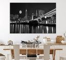 Cleveland Night Skyline Wall Art City Cityscape Canvas Print