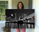 Cleveland Night Skyline Wall Art City Cityscape Canvas Print
