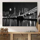 Cleveland Night Skyline Wall Art City Cityscape Canvas Print