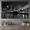 Cleveland Night Skyline Wall Art City Cityscape Canvas Print
