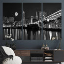 Cleveland Night Skyline Wall Art City Cityscape Canvas Print