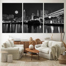 Cleveland Night Skyline Wall Art City Cityscape Canvas Print