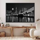 Cleveland Night Skyline Wall Art City Cityscape Canvas Print